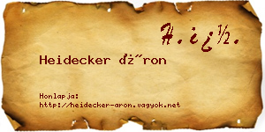 Heidecker Áron névjegykártya